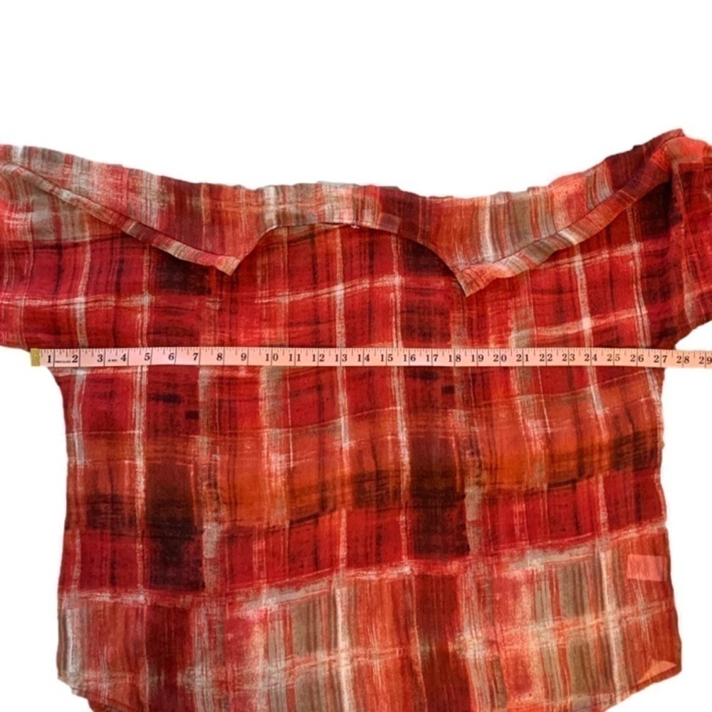 Liz Claiborne Red Sheer Blouse - Picture 9 of 9